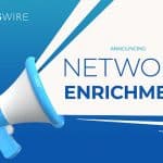 Newswire-branded picture of a blue and white megaphone with text that reads, "Announcing Network Enrichment."