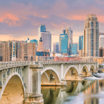 Minneapolis, Minnesota skyline. Image is being used for a Newswire blog post about the Top Media Outlets in Minnesota.