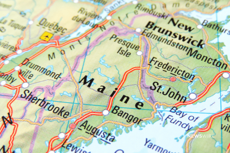 Picture of a map of Maine. Image is being used for a Newswire blog post about the top media outlets in Maine.