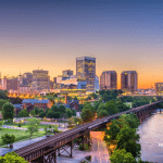 Picture of the city skyline in Richmond, Virginia. Image is being used for a Newswire blog post about the top media outlets in Virginia.