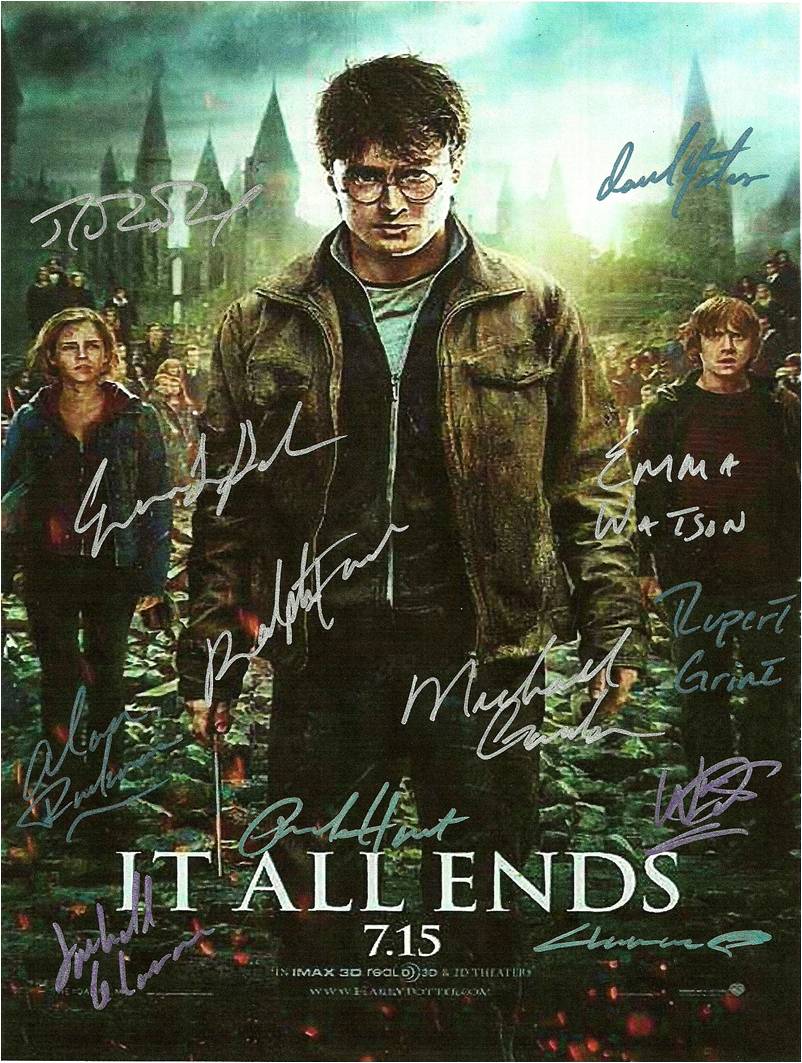 Harry Potter And The Deathly Hallows Part 2 Autograph Signed Poster ...